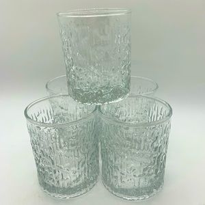Set of 5!  Vintage 1970’s Bark Glass Ravenhead Siesta Glasses